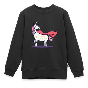 Licorne Super-héros Licornes Licorne Bébé Licorne - Sweat Premium enfant bio - noir - Devant - AI Model Kid Female (0cm)