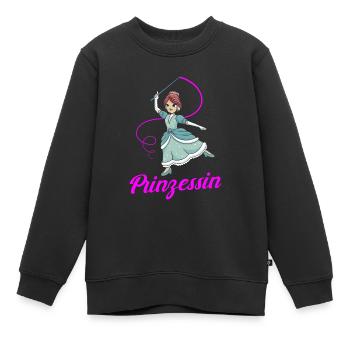 Prinzessin - Kinder Premium Organic Sweatshirt - Schwarz - Vorne - AI Model Kid Female (0cm)