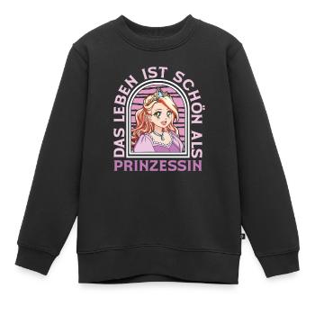 Prinzessin Fun - Kinder Premium Organic Sweatshirt - Schwarz - Vorne - AI Model Kid Female (0cm)