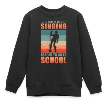 Chanteur né pour aller chanter - Sweat Premium enfant bio - noir - Devant - AI Model Kid Female (0cm)