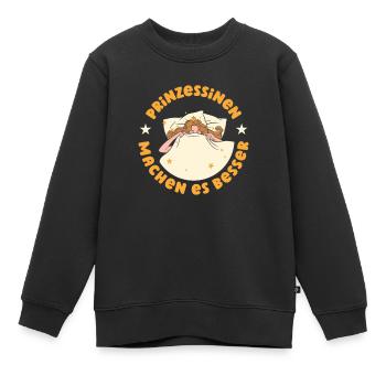 Prinzessin - Kinder Premium Organic Sweatshirt - Schwarz - Vorne - AI Model Kid Female (0cm)