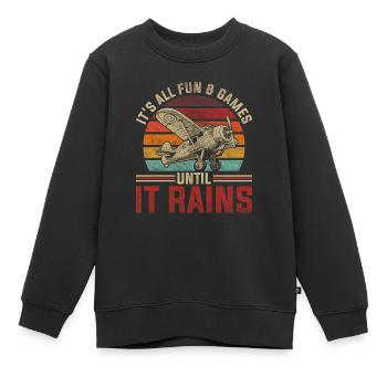 Modèle réduit d’avion Modèle d’avion Vol - Sweat Premium enfant bio - noir - Devant - AI Model Kid Female (0cm)
