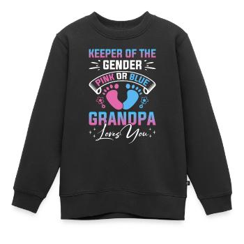 Baby Shower Genre Grand-père Gardien du genre - Sweat Premium enfant bio - noir - Devant - AI Model Kid Female (0cm)