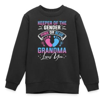Baby Shower Genre Mamie Gardienne du Genre - Sweat Premium enfant bio - noir - Devant - AI Model Kid Female (0cm)