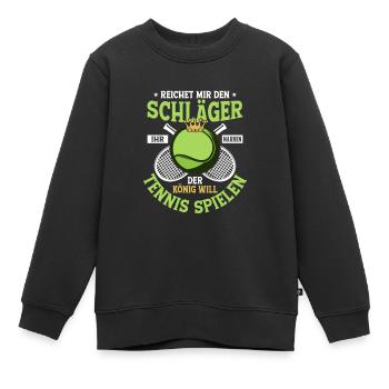 Reichet mir den Schläger ihr Narren Tennis Club Ve - Kinder Premium Organic Sweatshirt - Schwarz - Vorne - AI Model Kid Female (0cm)
