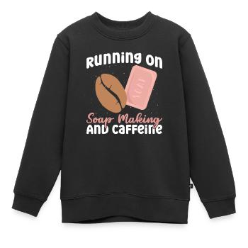 savon fabrication savon savonnière savonnerie savon chaudière - Sweat Premium enfant bio - noir - Devant - AI Model Kid Female (0cm)