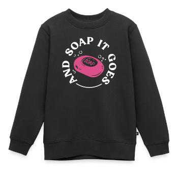 savon fabrication savon savonnière savonnerie savon chaudière - Sweat Premium enfant bio - noir - Devant - AI Model Kid Female (0cm)