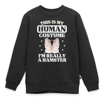 Costume Humain Hamster - Sweat Premium enfant bio - noir - Devant - AI Model Kid Female (0cm)