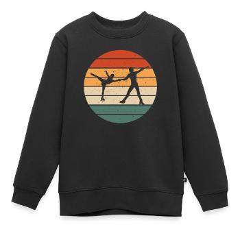 Tenue de danse sur glace rétro patinage sur glace - Sweat Premium enfant bio - noir - Devant - AI Model Kid Female (0cm)