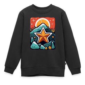 Die Sonne, Berge, Felsen und Sterne - Kinder Premium Organic Sweatshirt - Schwarz - Vorne - AI Model Kid Female (0cm)