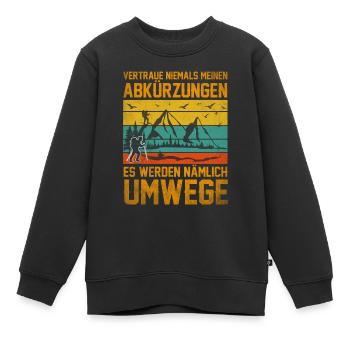 Wanderer Humor Wanderer Wandern Wanderausflug - Kinder Premium Organic Sweatshirt - Schwarz - Vorne - AI Model Kid Female (0cm)