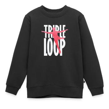 Triple Loop Eiskunstlauf - Kinder Premium Organic Sweatshirt - Schwarz - Vorne - AI Model Kid Female (0cm)