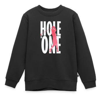 Trou dans un golf - Sweat Premium enfant bio - noir - Devant - AI Model Kid Female (0cm)