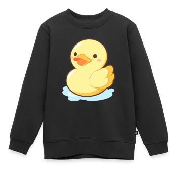 Gelbe Gummiente Badeente - Kinder Premium Organic Sweatshirt - Schwarz - Vorne - AI Model Kid Female (0cm)