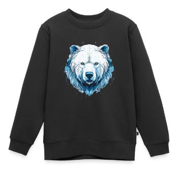 Eisbär Polarbär Naturschutz Klima - Kinder Premium Organic Sweatshirt - Schwarz - Vorne - AI Model Kid Female (0cm)