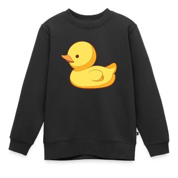 Gelbe Gummiente Badeente - Kinder Premium Organic Sweatshirt - Schwarz - Vorne - AI Model Kid Female (0cm)