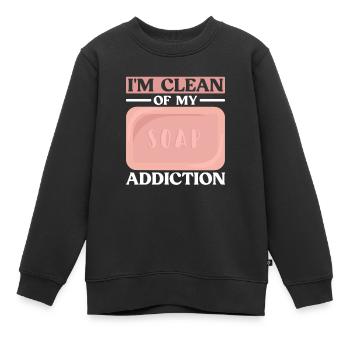 savon fabrication savon savonnière savonnerie savon chaudière - Sweat Premium enfant bio - noir - Devant - AI Model Kid Female (0cm)