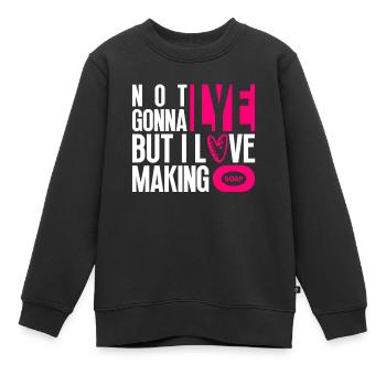 savon fabrication savon savonnière savonnerie savon chaudière - Sweat Premium enfant bio - noir - Devant - AI Model Kid Female (0cm)