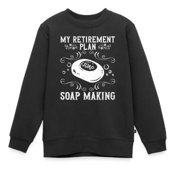 savon fabrication savon savonnière savonnerie savon chaudière - Sweat Premium enfant bio - noir - Devant - AI Model Kid Female (0cm)