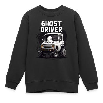 Ghost driver Geisterfahrer Halloween Humour - Sweat Premium enfant bio - noir - Devant - AI Model Kid Female (0cm)