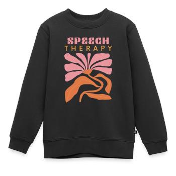 Speech Therapy Flower - Kids Premium Organic Sweatshirt - black - Front - AI Model Kid Female (0cm)