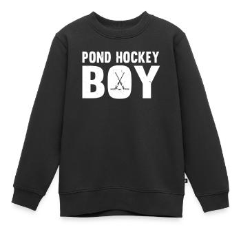 Garçon de hockey sur étang - Sweat Premium enfant bio - noir - Devant - AI Model Kid Female (0cm)
