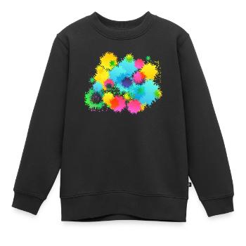 Paintball-Farbspritzer - Kinder Premium Organic Sweatshirt - Schwarz - Vorne - AI Model Kid Female (0cm)