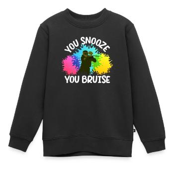 Sie Snooze Sie Prellung lustig Paintball Baller - Kinder Premium Organic Sweatshirt - Schwarz - Vorne - AI Model Kid Female (0cm)
