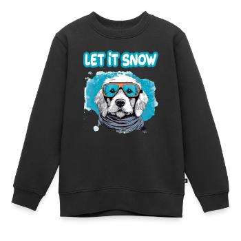 Hund mit Skibrille Schnee Schneefall für eine - Kinder Premium Organic Sweatshirt - Schwarz - Vorne - AI Model Kid Female (0cm)