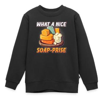 savon fabrication savon savonnière savonnerie savon chaudière - Sweat Premium enfant bio - noir - Devant - AI Model Kid Female (0cm)