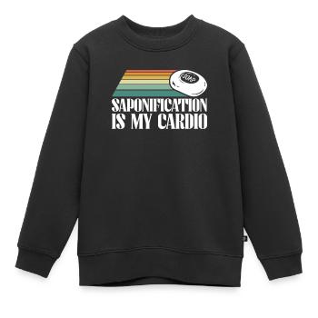 savon fabrication savon savonnière savonnerie savon chaudière - Sweat Premium enfant bio - noir - Devant - AI Model Kid Female (0cm)