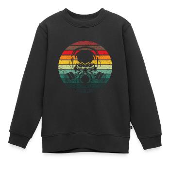 Masque à gaz crânien Sunset Cadeau Halloween - Sweat Premium enfant bio - noir - Devant - AI Model Kid Female (0cm)