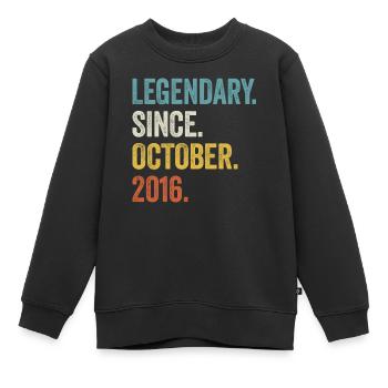 7ème anniversaire 7 ans légendaire depuis octobre 2016 - Sweat Premium enfant bio - noir - Devant - AI Model Kid Female (0cm)