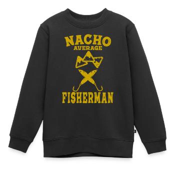 Lustiges Angeln Fischer Nacho Durchschnitt - Kinder Premium Organic Sweatshirt - Schwarz - Vorne - AI Model Kid Female (0cm)