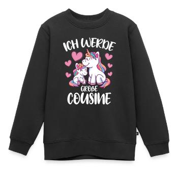 Bald Cousine Baby Einhörner - Ich werde große - Kinder Premium Organic Sweatshirt - Schwarz - Vorne - AI Model Kid Female (0cm)