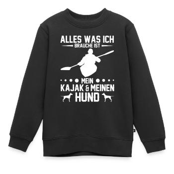 Kajak Kajakfahren Paddeln Paddler Kajakfahrer - Kinder Premium Organic Sweatshirt - Schwarz - Vorne - AI Model Kid Female (0cm)