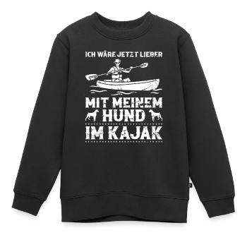 Kajakfahrer Humor Paddeln Kajak Kajakfahren - Kinder Premium Organic Sweatshirt - Schwarz - Vorne - AI Model Kid Female (0cm)