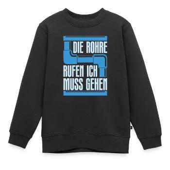 Rohrleitungsbauer Witzig - Kinder Premium Organic Sweatshirt - Schwarz - Vorne - AI Model Kid Female (0cm)
