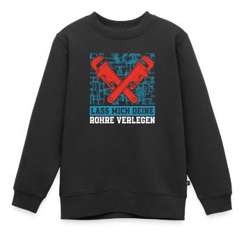 Rohrleitungsbauer Komisch - Kinder Premium Organic Sweatshirt - Schwarz - Vorne - AI Model Kid Female (0cm)