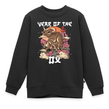 Jahr Des Ochse Mondneujahrsfest Chinesisches - Kinder Premium Organic Sweatshirt - Schwarz - Vorne - AI Model Kid Female (0cm)