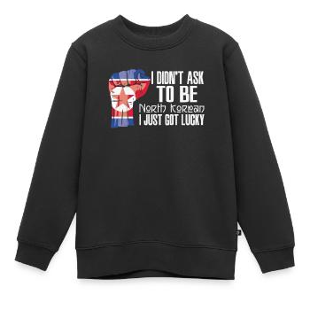 Nordkoreanischer Stolz Nordkoreanische Flagge - Kinder Premium Organic Sweatshirt - Schwarz - Vorne - AI Model Kid Female (0cm)