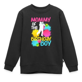 Mama des Geburtstagskindes Paintball Passende - Kinder Premium Organic Sweatshirt - Schwarz - Vorne - AI Model Kid Female (0cm)