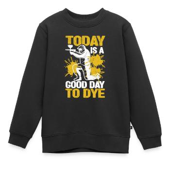 Heute ist ein guter Tag zum Färben Paintball Spiel - Kinder Premium Organic Sweatshirt - Schwarz - Vorne - AI Model Kid Female (0cm)