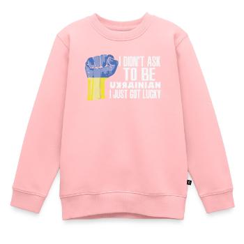Fierté ukrainienne Drapeau ukrainien agrandi - Sweat Premium enfant bio - rose - Devant - AI Model Kid Female (0cm)