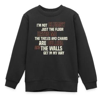 Lustig, tollpatschig, sarkastisch, ironisch, witzig - Kinder Premium Organic Sweatshirt - Schwarz - Vorne - AI Model Kid Female (0cm)
