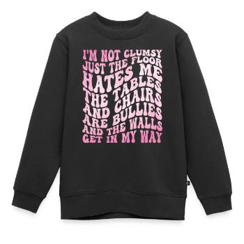 Women Clumsy Quote - Kids Premium Organic Sweatshirt - black - Front - AI Model Kid Female (0cm)