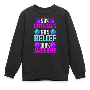 Cristaux de guérison de cristal - Sweat Premium enfant bio - noir - Devant - AI Model Kid Female (0cm)