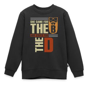 Beard Lover Bearded Man She Came - Kinder Premium Organic Sweatshirt - Schwarz - Vorne - AI Model Kid Female (0cm)