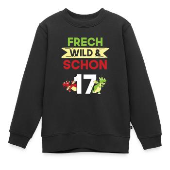 17 Jahre Geburtstag Drachen - Kinder Premium Organic Sweatshirt - Schwarz - Vorne - AI Model Kid Female (0cm)