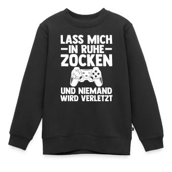 Zocker Zocken Gamer - Kinder Premium Organic Sweatshirt - Schwarz - Vorne - AI Model Kid Female (0cm)